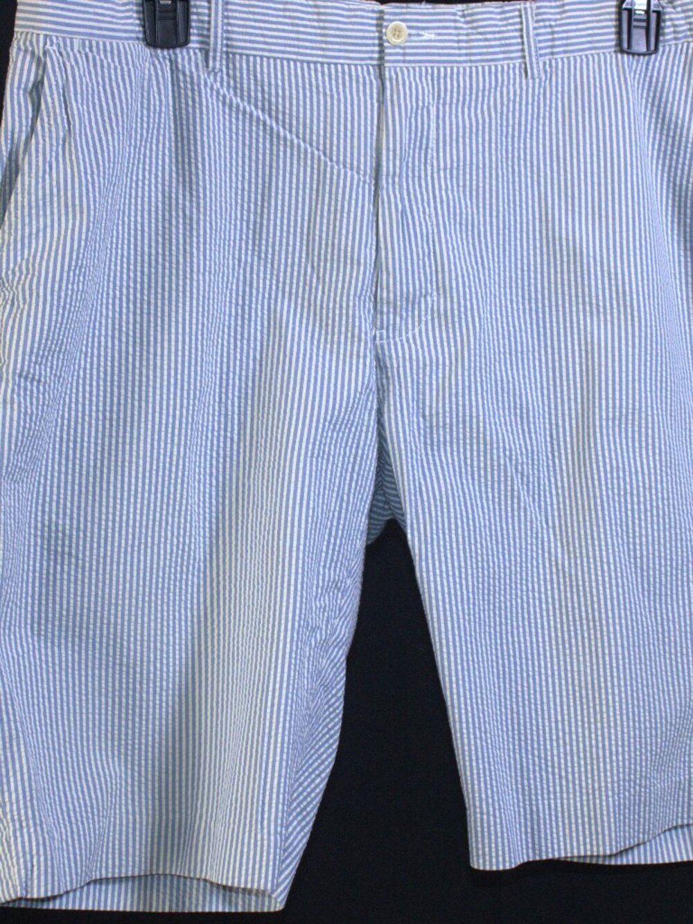 Polo Ralph Lauren Size 40 Blue Striped Seersucker Stretch Straight Casual Shorts